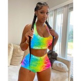 Positioning tie-dye tight-fitting two-piece suit CQ015