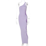 Sexy letter side cut out one-piece sleeveless dress D155064K