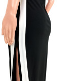 Sexy tied side vest fat lady plus size slit dress AP6282