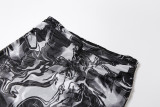 Fashion low-cut open back mesh see-through tank top skirt K21S03224