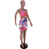 Digital Print Halter Sexy Fashion Casual Dress AC8263