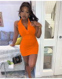 Sexy solid color dress A8347