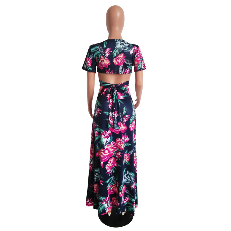 Classic floral hot sale two-piece dress M482