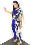 Summer new checkerboard elements two-piece set L6291