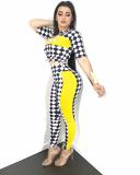 Summer new checkerboard elements two-piece set L6291