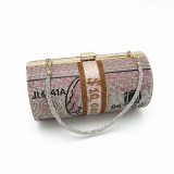 Fashion Full Diamond Cylinder Dollar Shoulder Bag Women Hangbag  CL0099