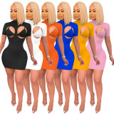 Women's sexy tight-fitting dress, half-high neck underwear, outer wear nightclub dress suit W8204-1