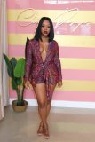 Sexy sequins bronzing nightclub long-sleeved small suit two-piece M994