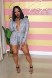 Sexy sequins bronzing nightclub long-sleeved small suit two-piece M994