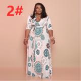 Printed loose long plus size women's dress OSS21116