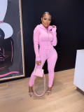 Women's hot style hooded zipper pile pants sports two-piece suit S176