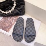 2021 summer new style large size foreign trade low-heeled flat-bottomed checkerboard round head Korean spot flat-shaped slippers female HWJ715