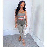 Women's sexy printed bandage, nude waist, tube top jumpsuit B9290