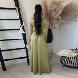 New style hot sale multi-color waist pleated sexy fashion long dress women's dress F139