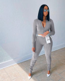 Women's autumn new style long-sleeved pleated pants casual sports suit L266