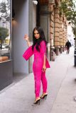 Sexy fashion round neck zipper suit two-piece suit Y8051