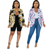 Fashion new printed jacket casual small suit A5089