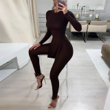 Women's 2021 autumn foreign trade new style solid color blouse trousers two-piece fashion casual suit women S134791W