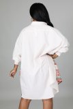 Autumn and winter fashion and refreshing positioning printing long-sleeved shirt dress for women W9321