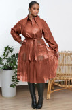 Women's autumn and winter flocking soft leather mesh stitching jacket coat windbreaker C641