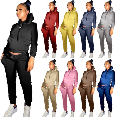 Autumn and winter plus velvet sweatshirt sports and leisure suit L274