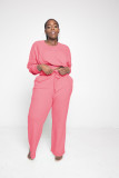 Women's new round neck wide-leg pants casual suit D8281-1