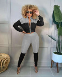 2021 winter loose sweater suit two-way zipper puller XY88085