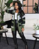 New women's casual camouflage knitted jacket TS1187