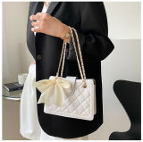 Autumn silk scarf bag female 2021 new trendy fashion rhombus chain bag texture single shoulder armpit bag messenger bag