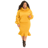 Fashion leisure sports fishtail skirt autumn and winter sweater suit plus size women's clothing
