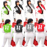 Blouse letter thread jacket pocket baseball uniform