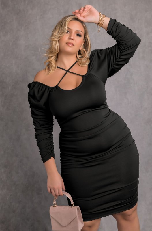 Plus size ladies wrapped chest sexy dress solid color nightclub bag hip long skirt