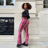 Sexy flared hem spotted printed casual pants (top not included)