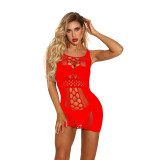 Sexy lingerie transparent hollow sexy fishnet stockings women's stockings tight-fitting net clothes one-piece open file sling bag hip skirt