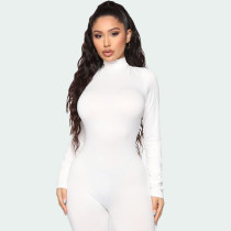 Plus size women's solid color casual sports tight-fitting hip high-elastic jumpsuit