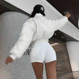 New style cotton jacket female temperament simple waist waist personalized zipper short cotton jacket