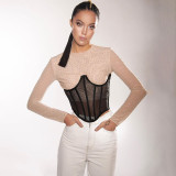 Casual chest support short top, women's inner and outer collocation, chest waist, women's knitted waist wrapped chest