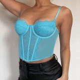 New hollow sexy lace pleated tube top strap