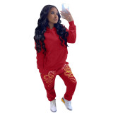 Two-piece women's loose casual sports sweatshirt suit