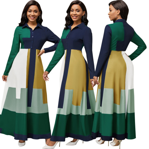 New sexy fashion digital printing women's dress with big swing skirt
