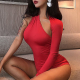 Sexy one-shoulder bodysuit street temperament commuter milk silk bottoming shirt