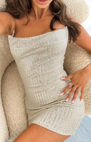 New Sleeveless Sling Sequin Embroidered Dress Dress Base Dress