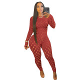 Sexy women's tight-fitting long-sleeved hollow nightclub outfit women