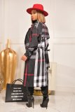 Fashion women's plaid windbreaker jacket in two colors