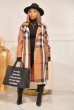 Fashion women's plaid windbreaker jacket in two colors
