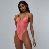 The new lace mesh stitching one-piece body shaper gathers ladies' bodysuit