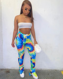 Women's Fashion Spring Summer Tie Dye Printed Flared Pants Women's Casual Trousers