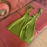 Spring and summer new women's fashion design strapless backless sexy low-cut slim temperament dress