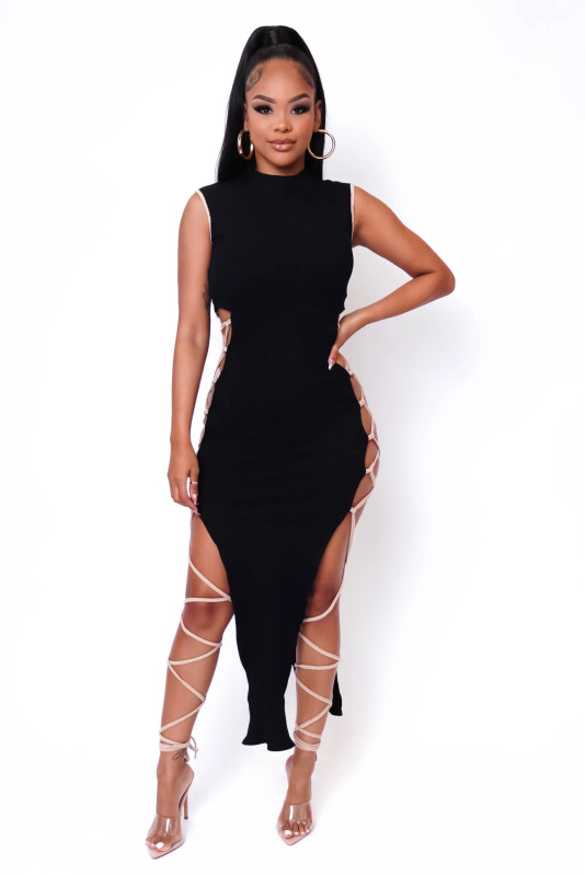 Women's 2022 Nightclub New Summer Bandage Slit Sexy Slim Dress
