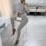New Long Sleeve Solid Color Slim Body Butt Lifting Sports Yoga Suit for Women
